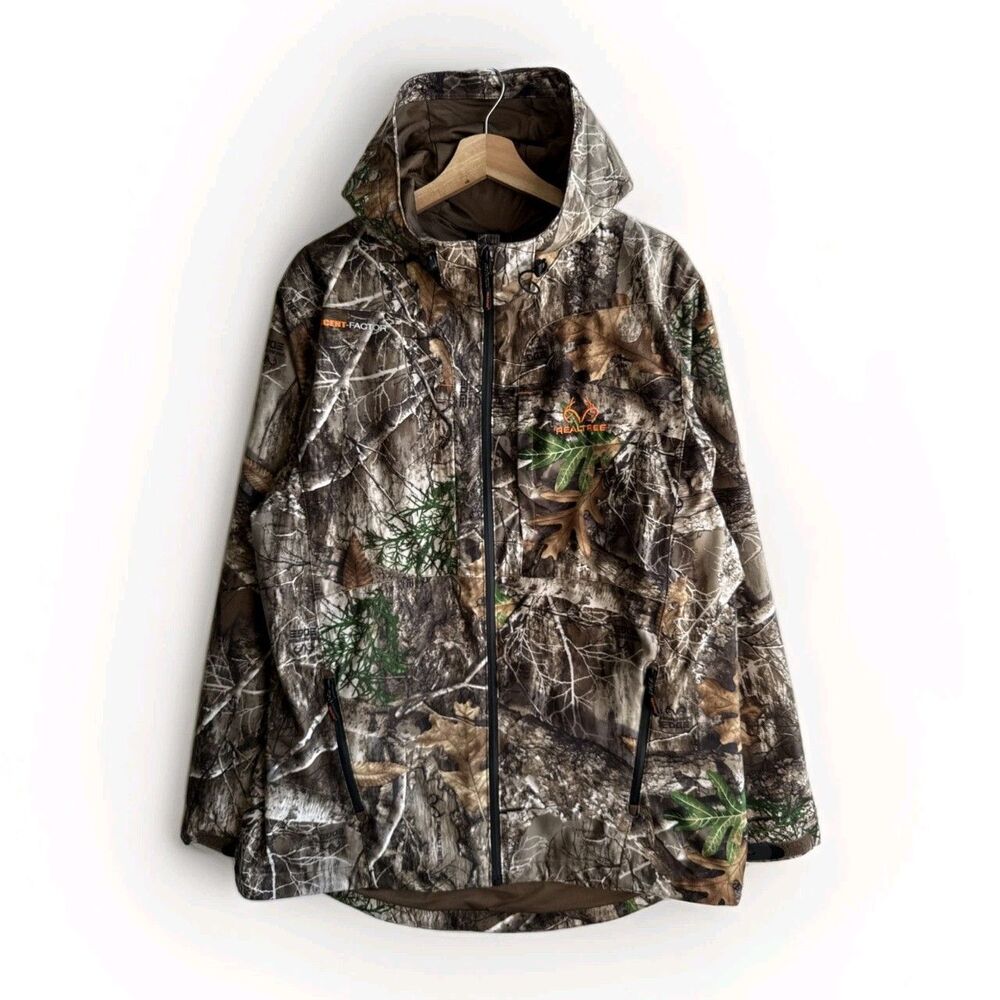 Real Tree Edge Camo Insulated Scent Factor Men's Medium Hooded Hunting Jacket
